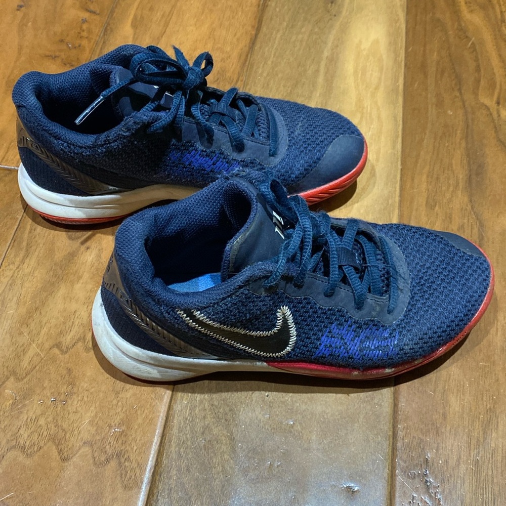 Boys size 1.5  - Nike Kyrie Blue and Red Basketball Sneakers/play shoes